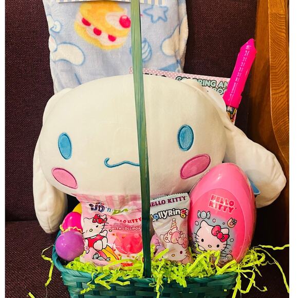Hello Kitty Cinnamoroll 40 50 preschool soft throw easter Basket bundle Large - Picture 2 of 6